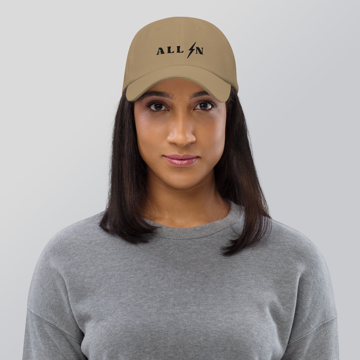 ALL IN black logo dad cap