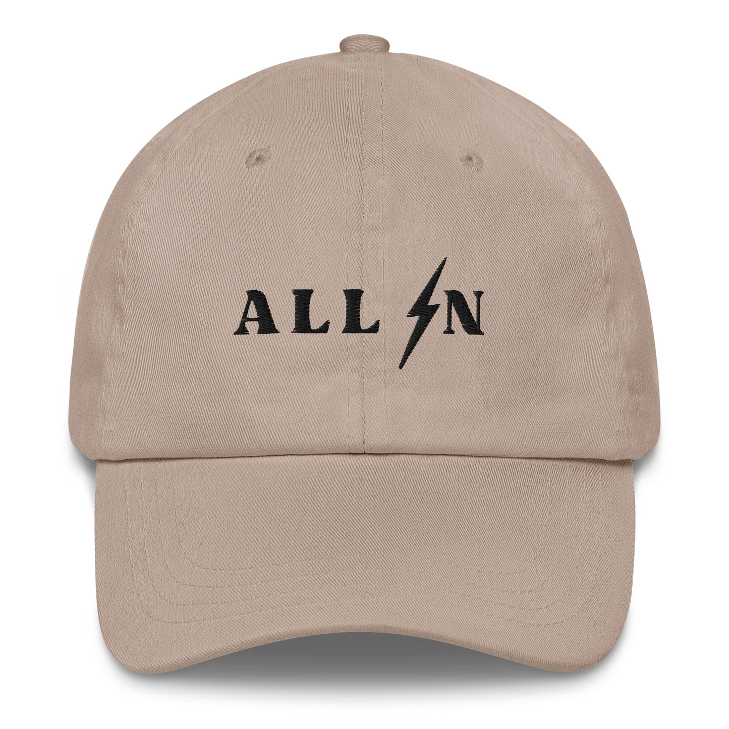 ALL IN black logo dad cap
