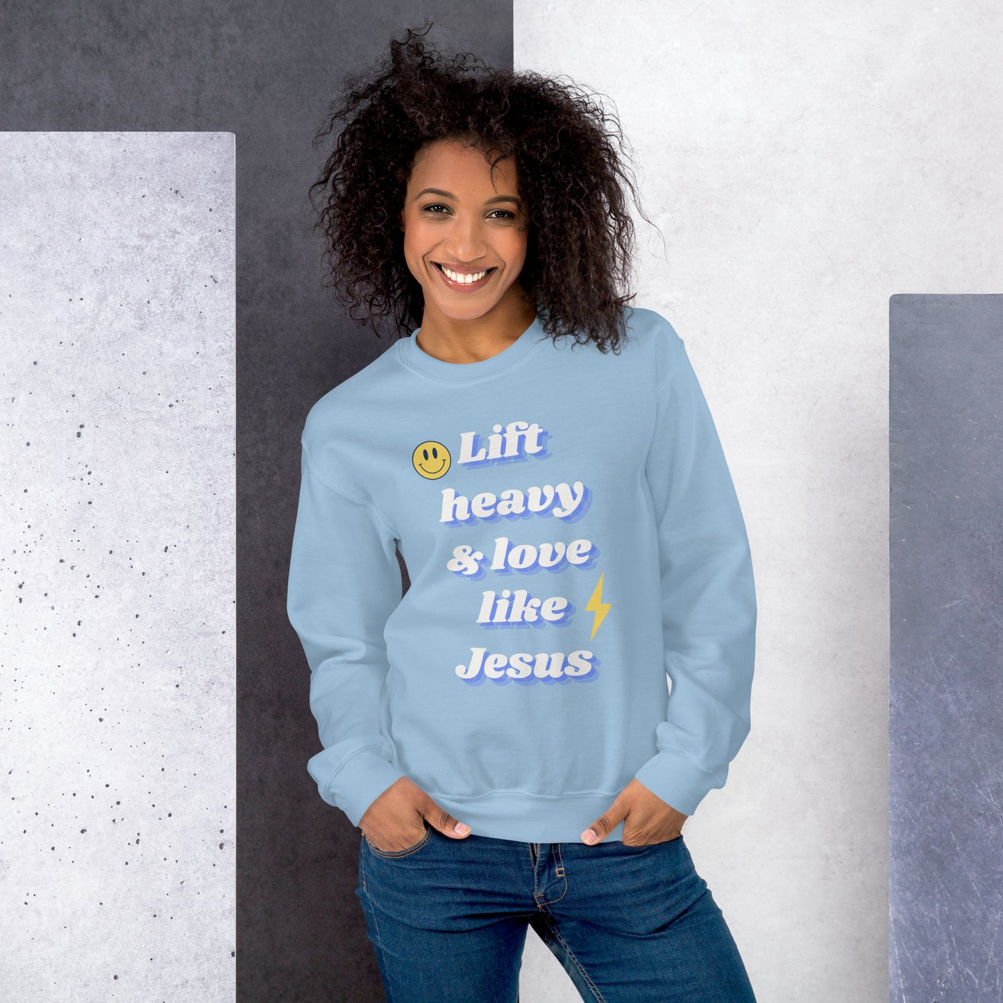Lift heavy & love like Jesus crewneck