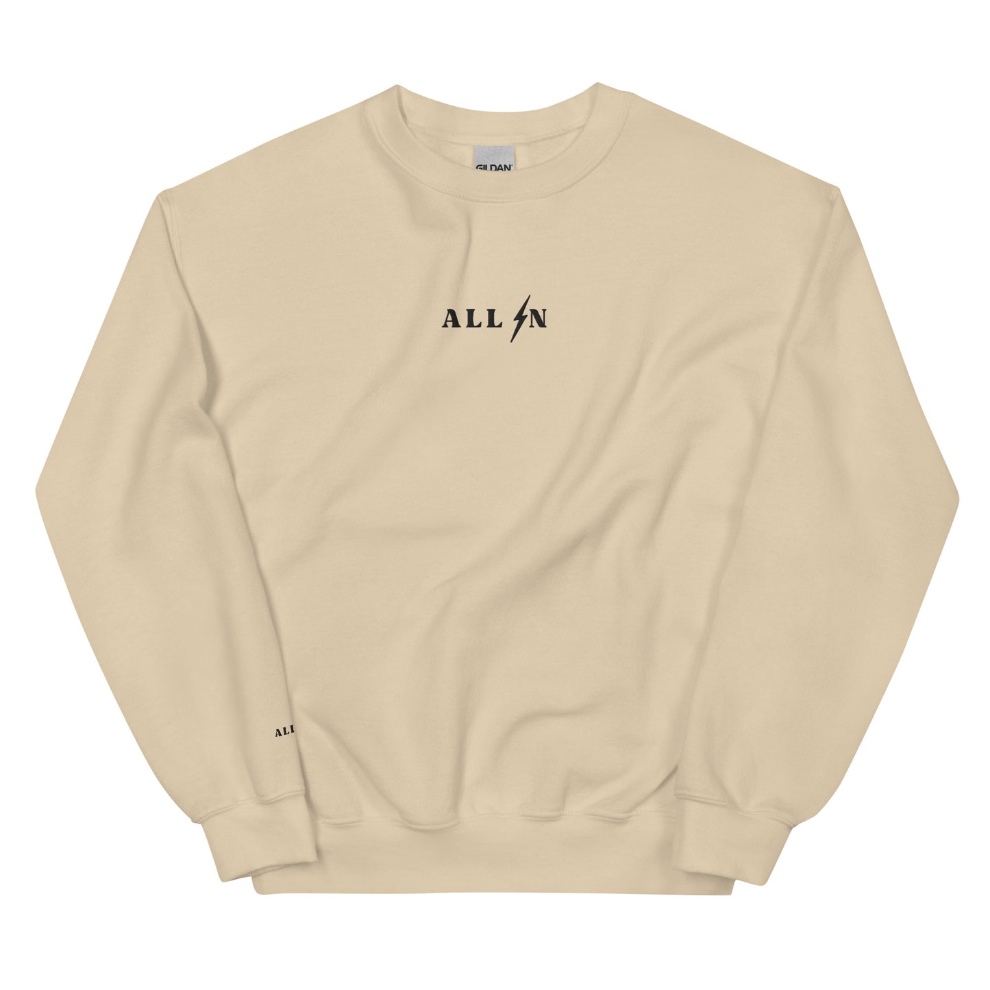 ALL IN black logo crewneck