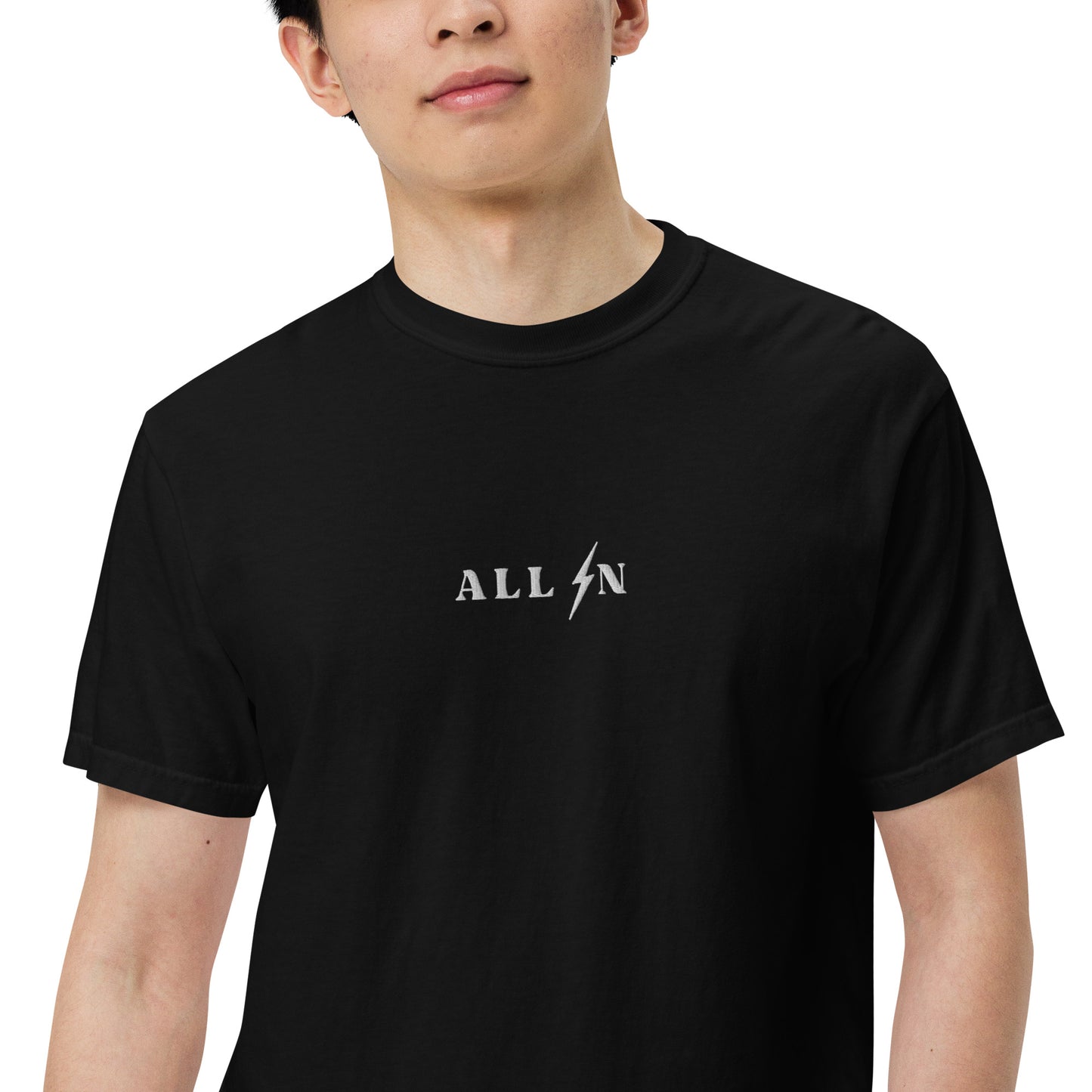 ALL IN white logo tshirt