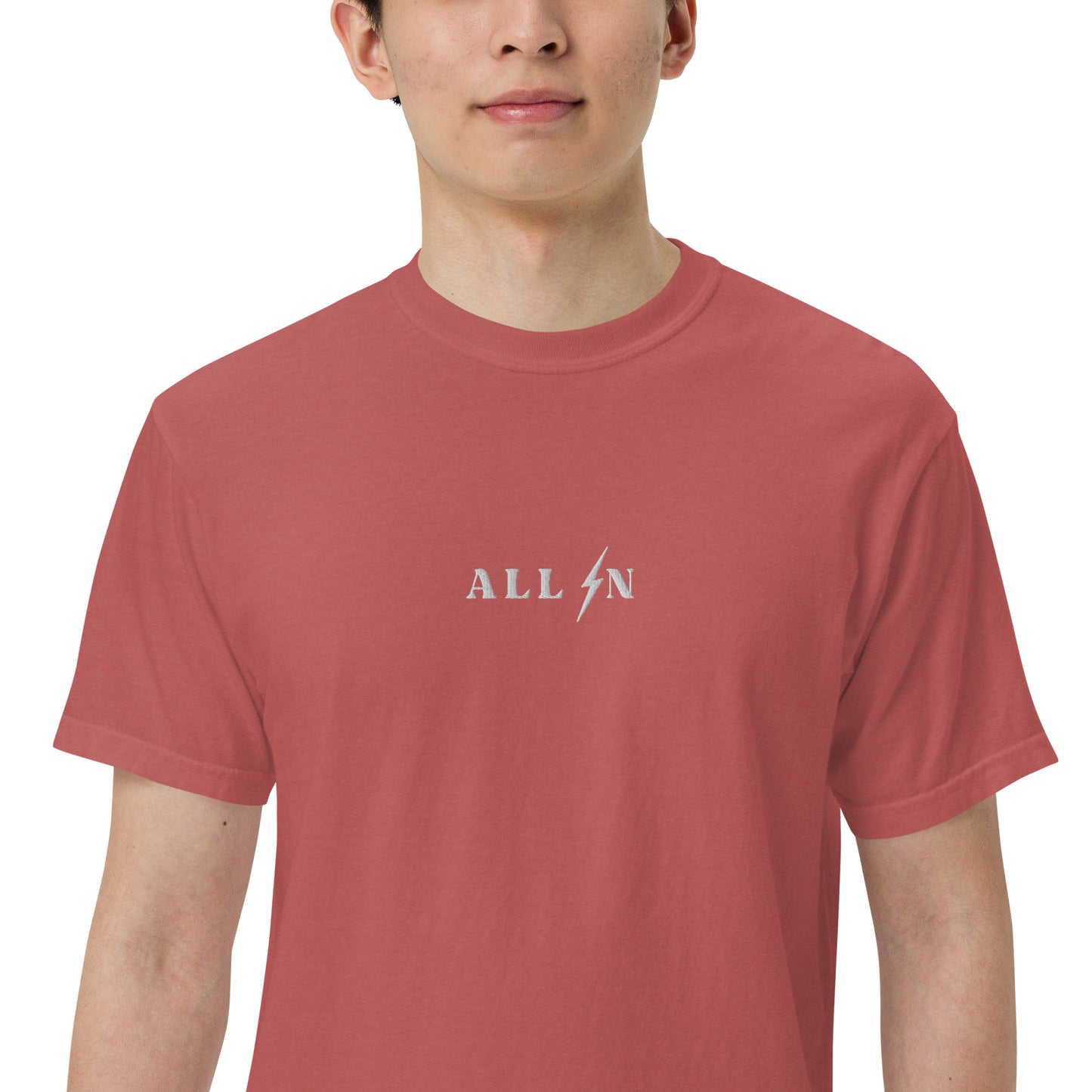 ALL IN white logo tshirt