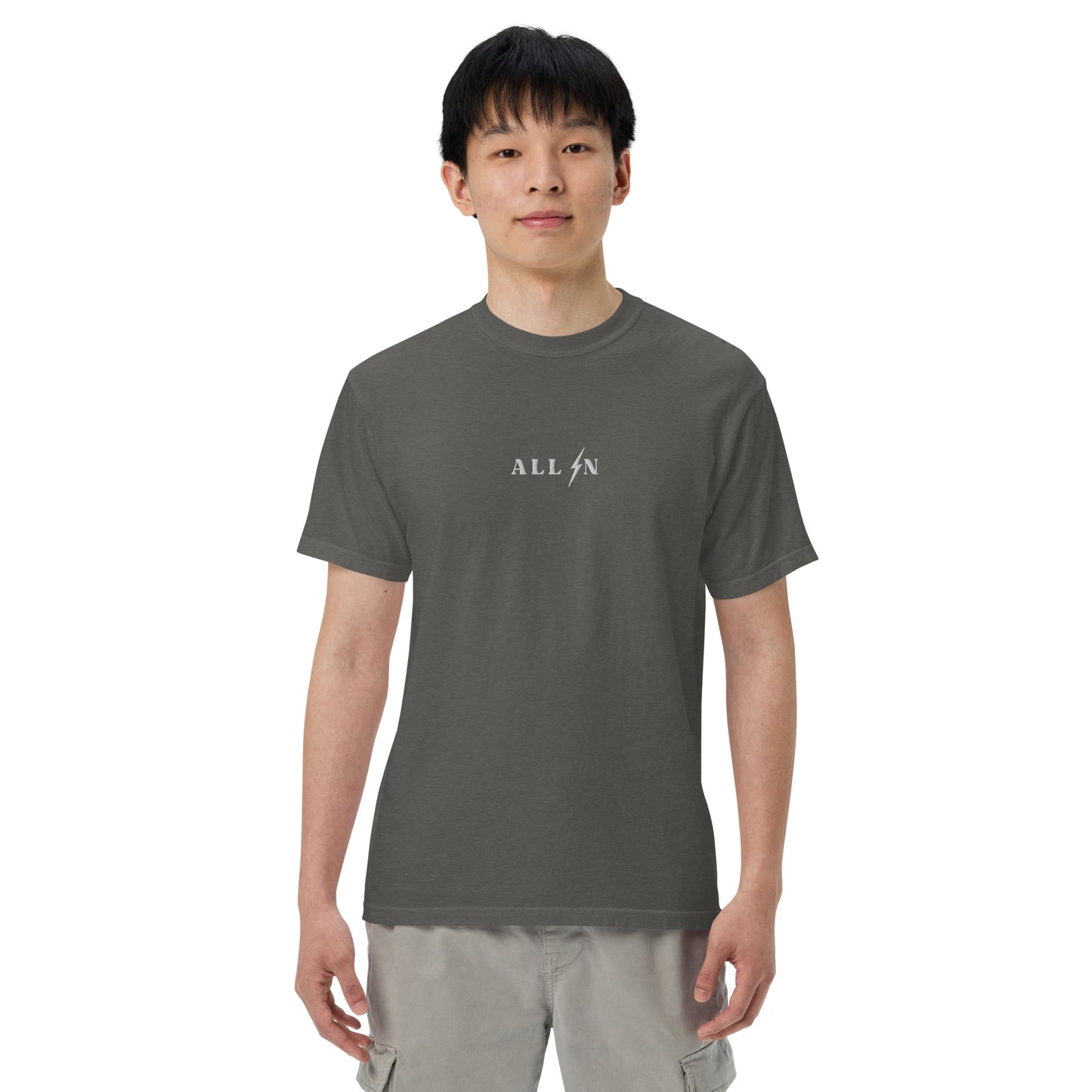 ALL IN white logo tshirt