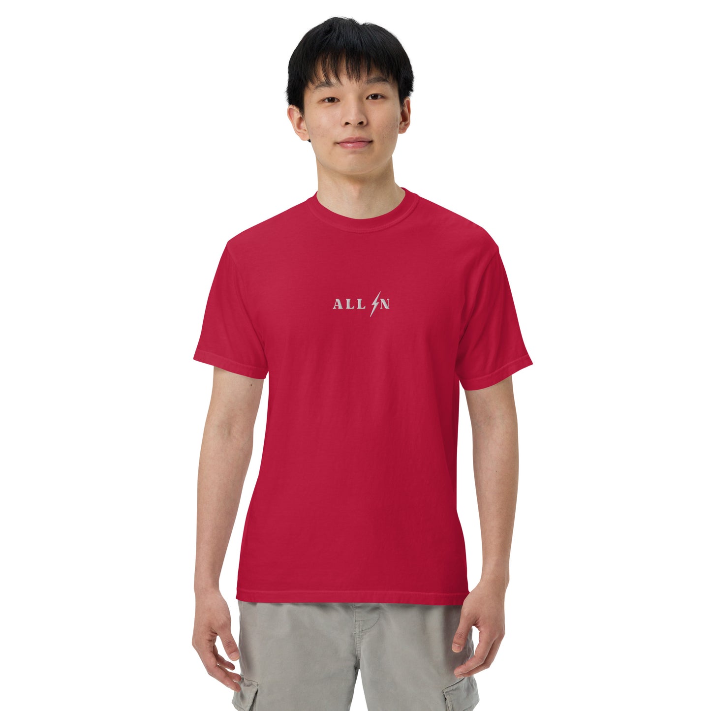 ALL IN white logo tshirt