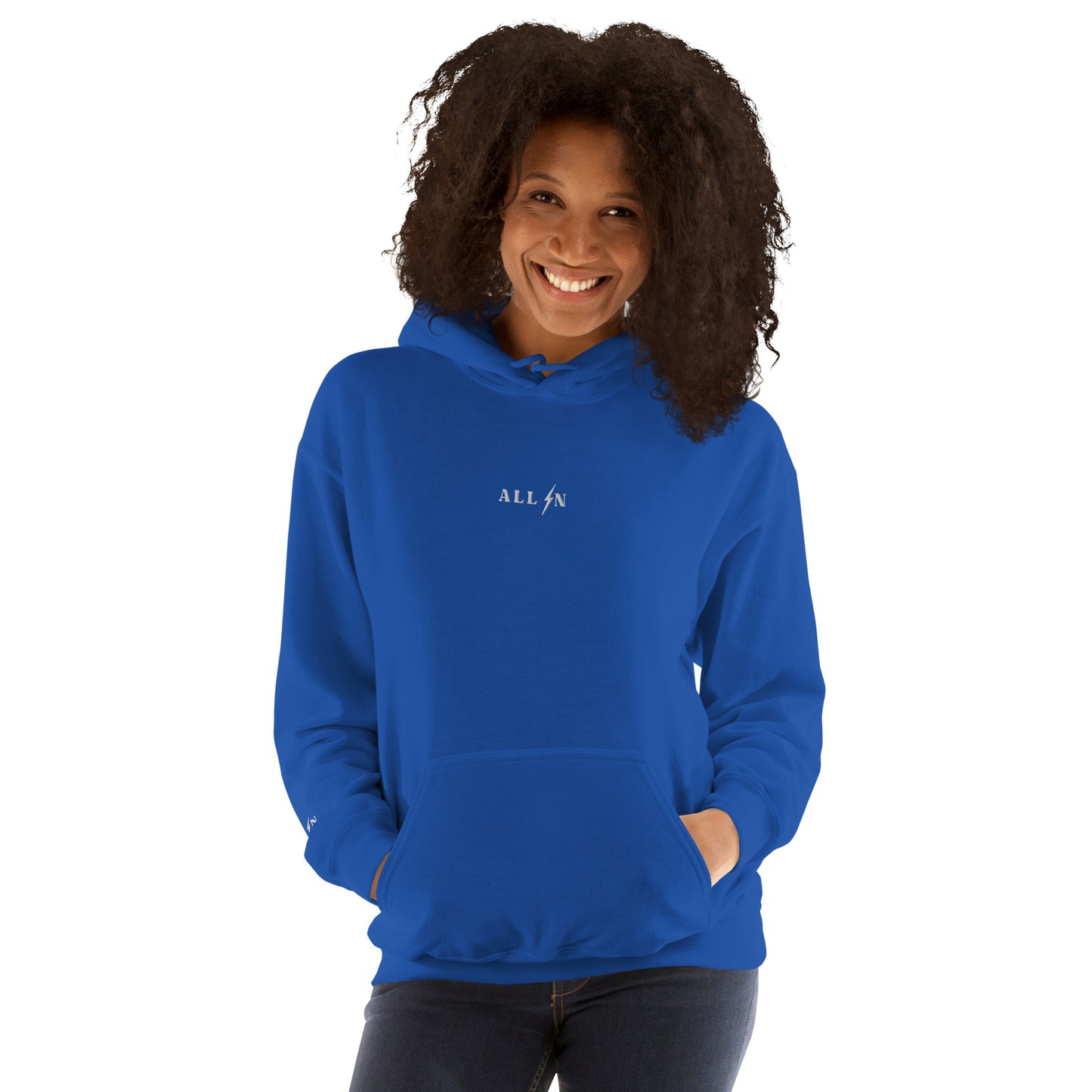 ALL IN white logo hoodie