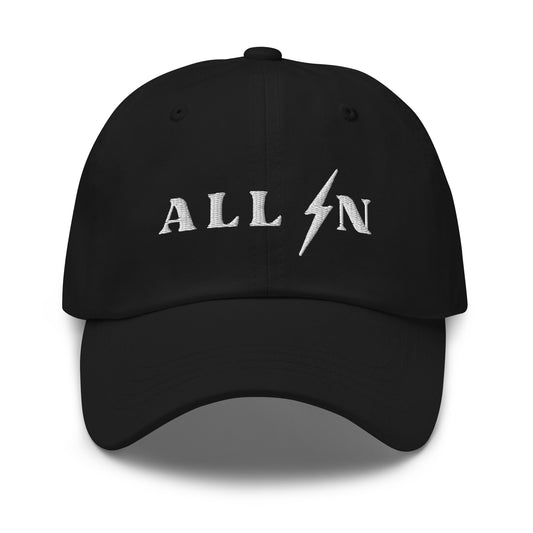 ALL IN white logo dad cap