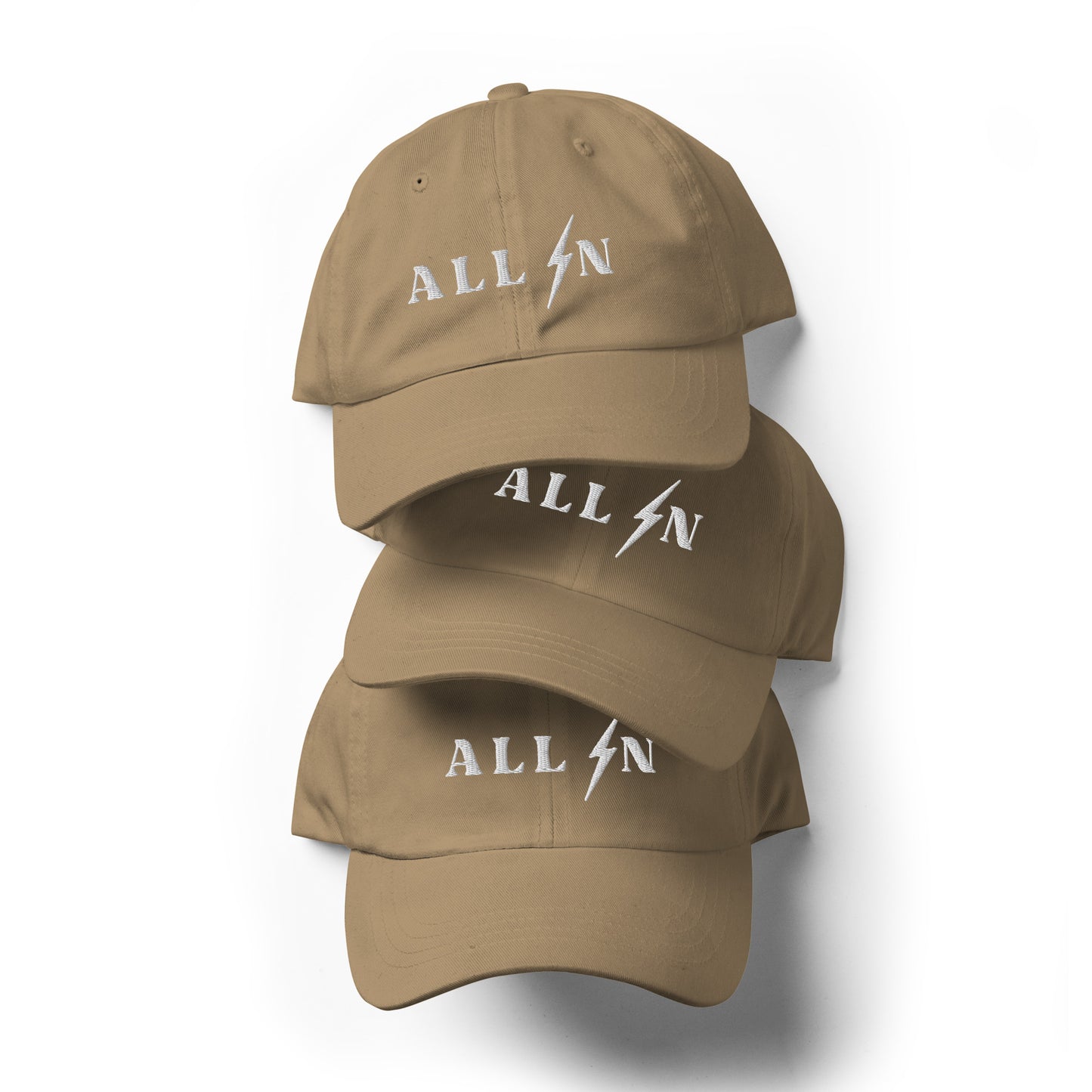 ALL IN white logo dad cap