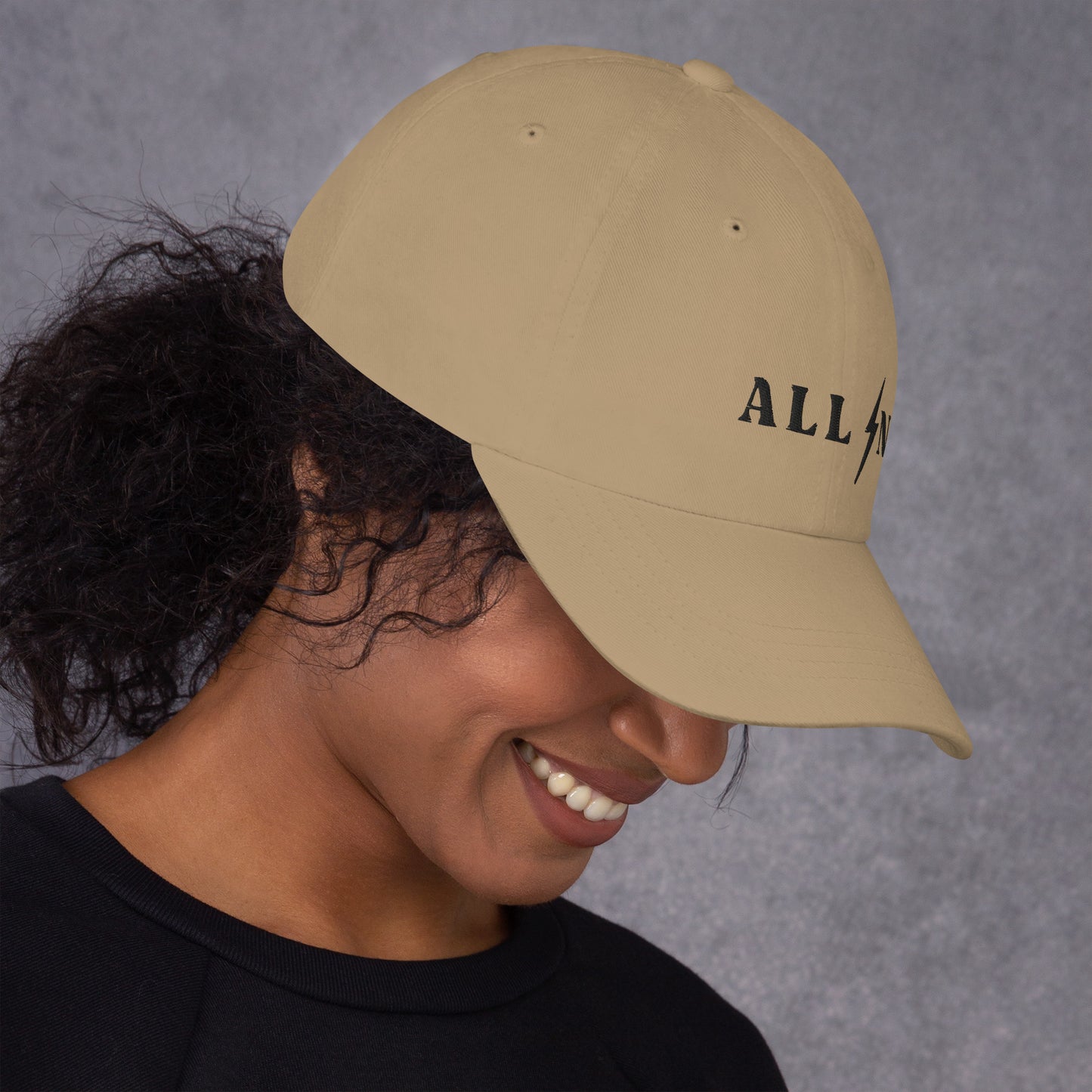 ALL IN black logo dad cap