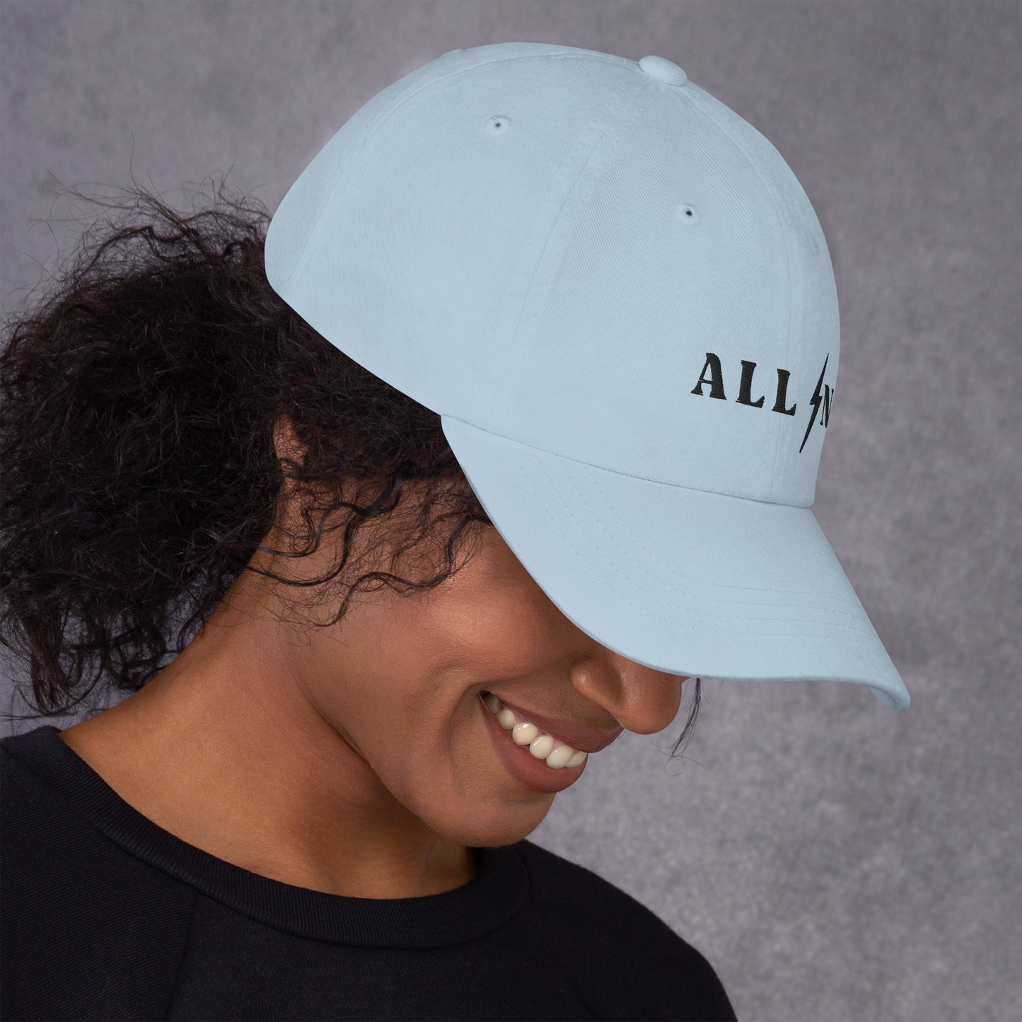 ALL IN black logo dad cap