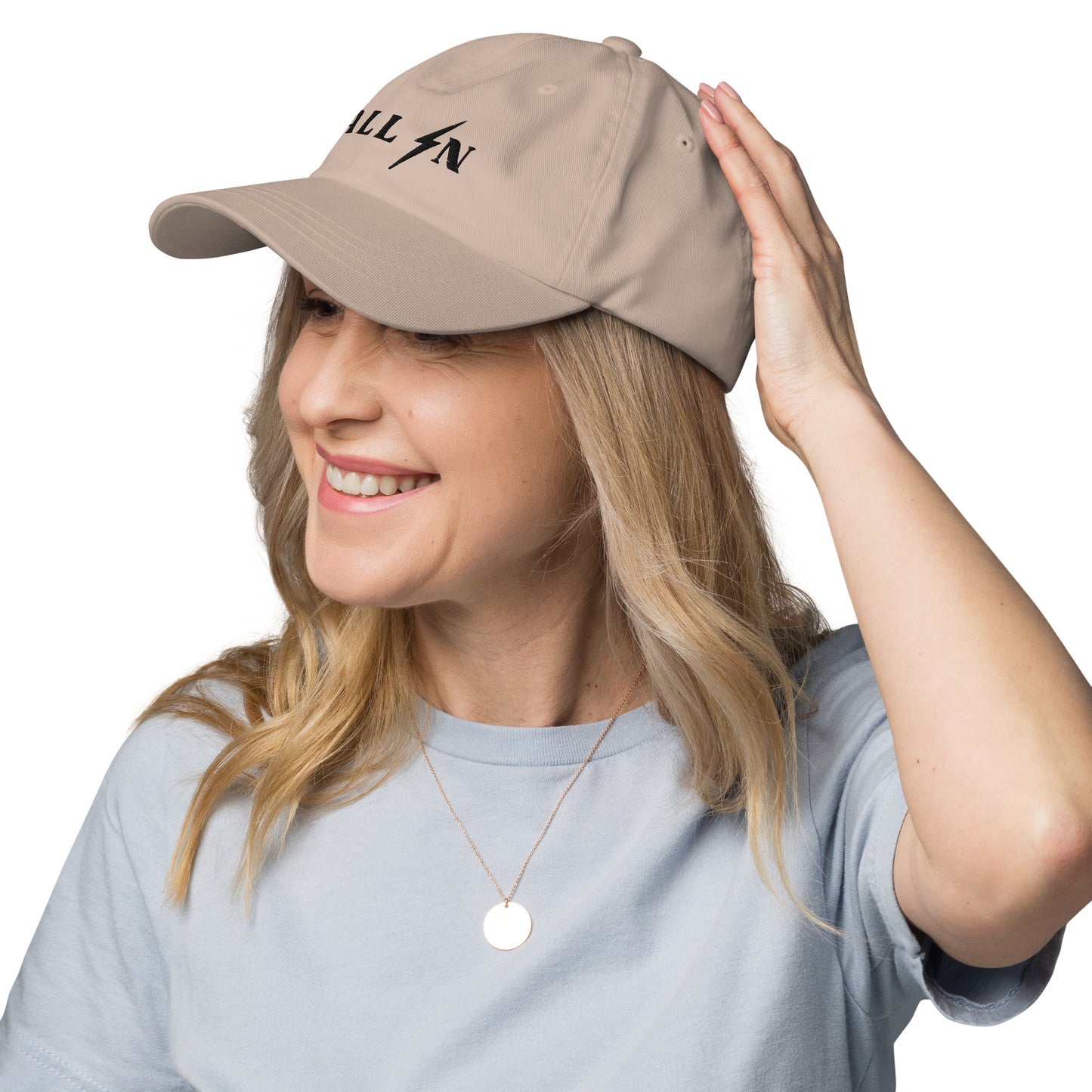 ALL IN black logo dad cap