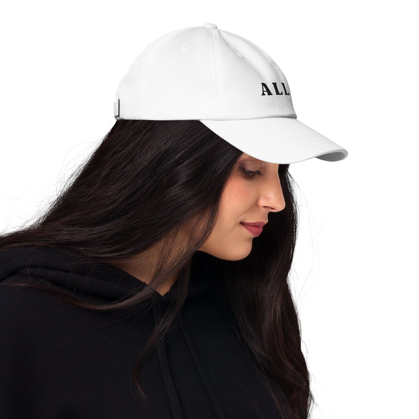 ALL IN black logo dad cap