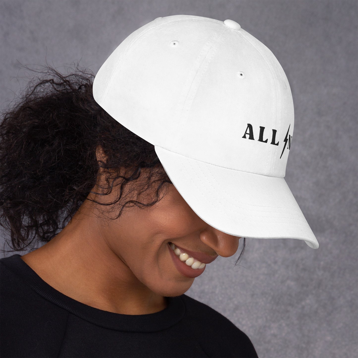 ALL IN black logo dad cap