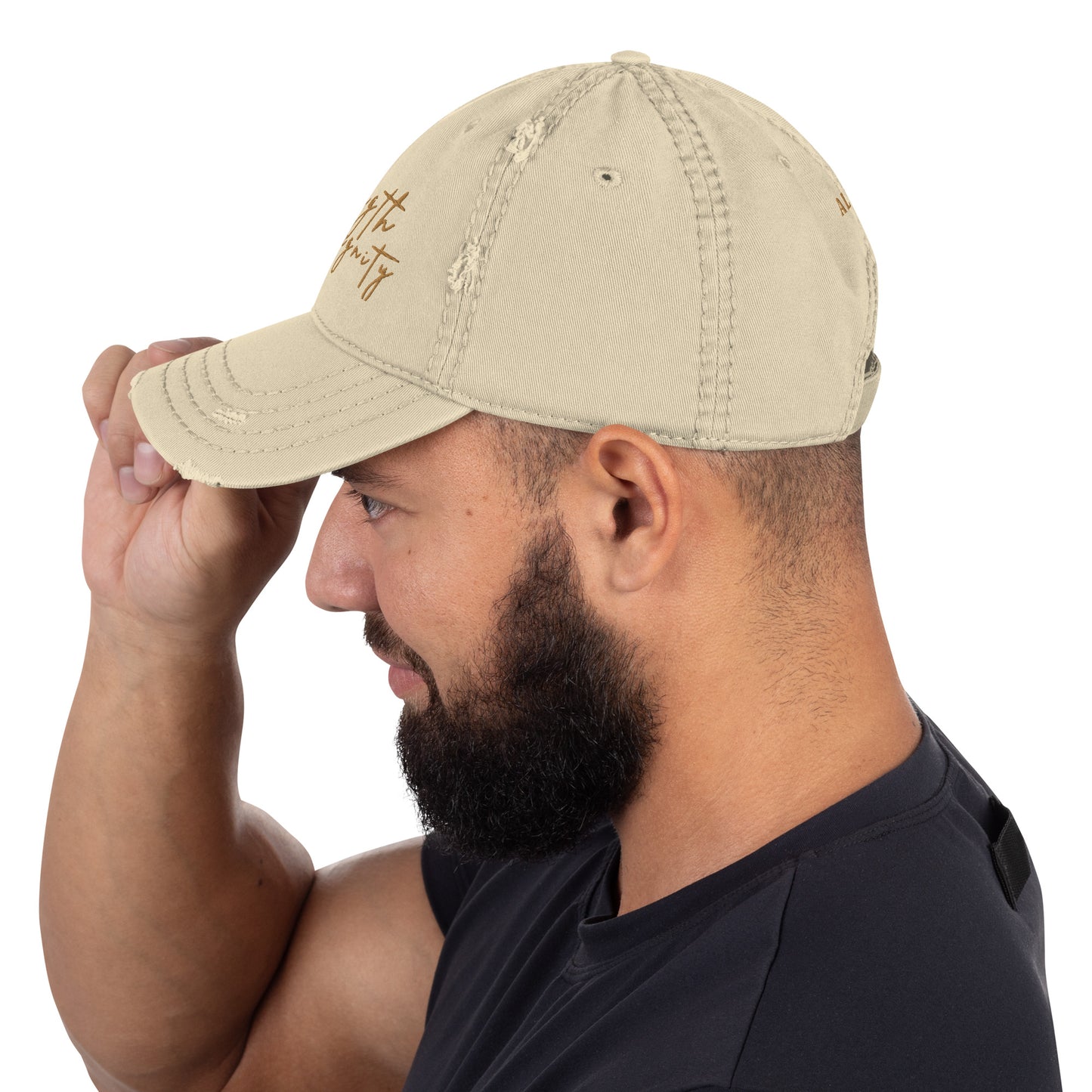 Strength & dignity distressed cap