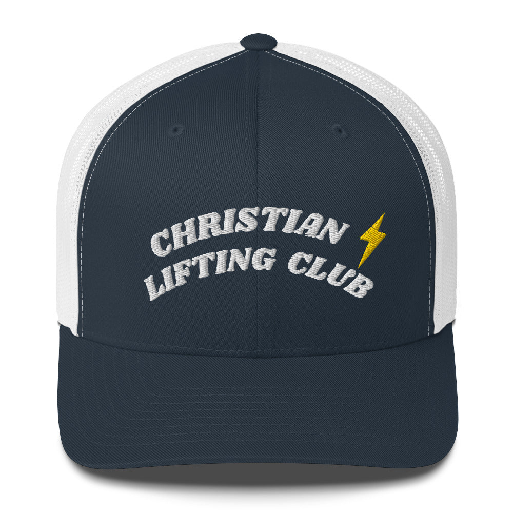 Christian lifting club trucker hat