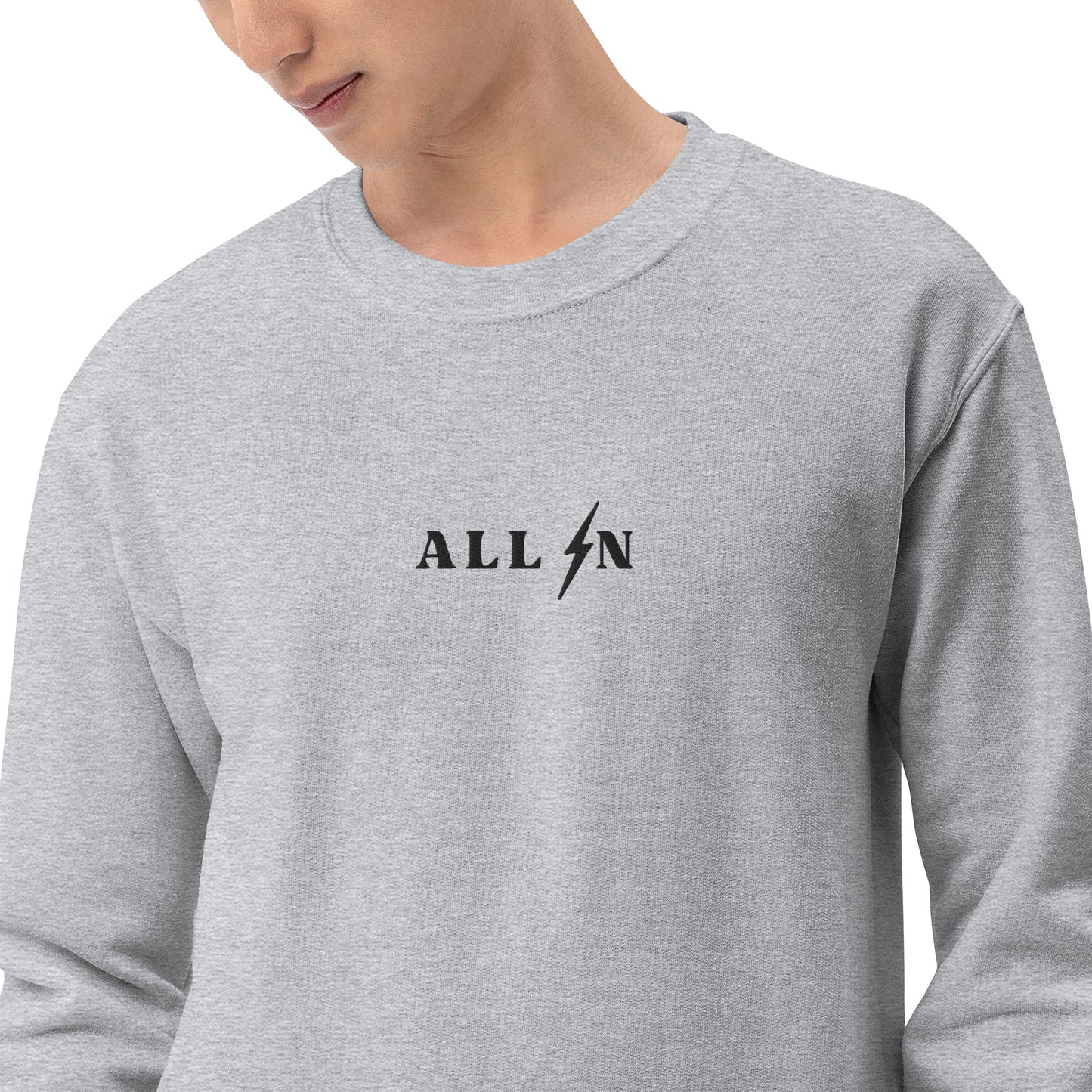 ALL IN black logo crewneck