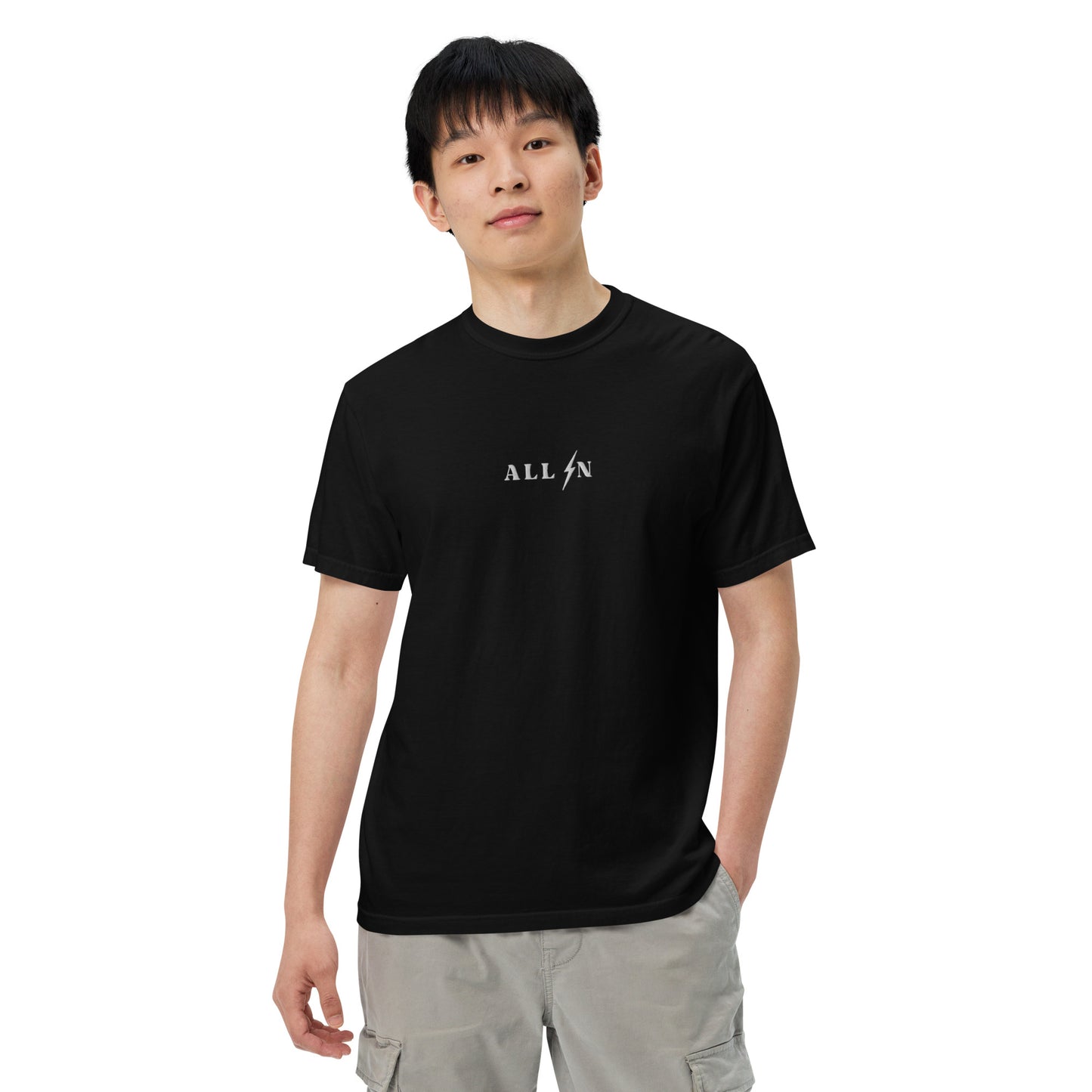 ALL IN white logo tshirt