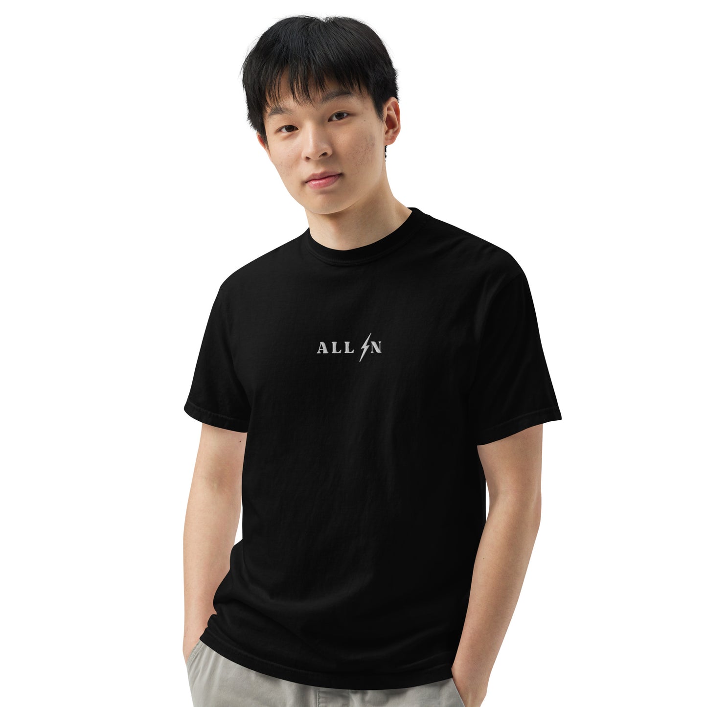 ALL IN white logo tshirt