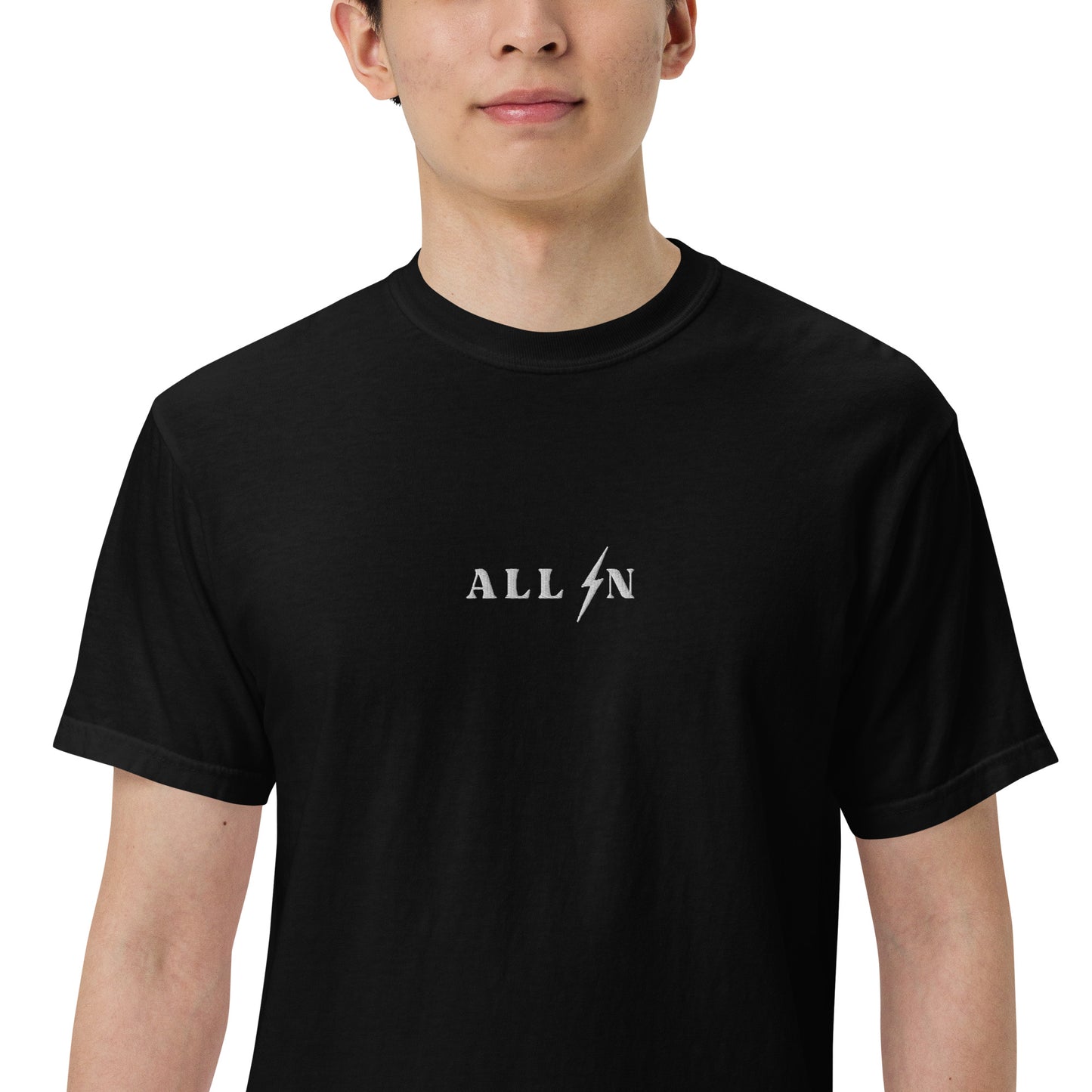 ALL IN white logo tshirt