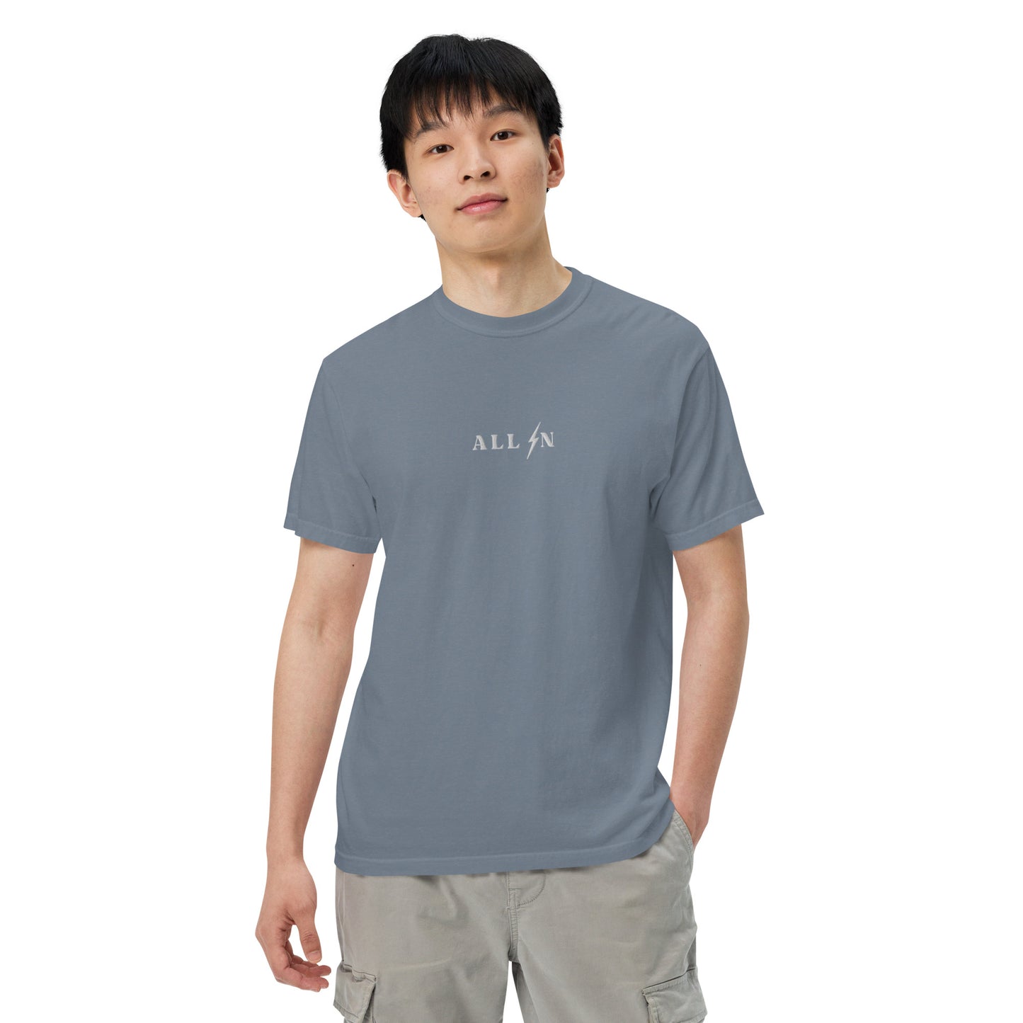 ALL IN white logo tshirt