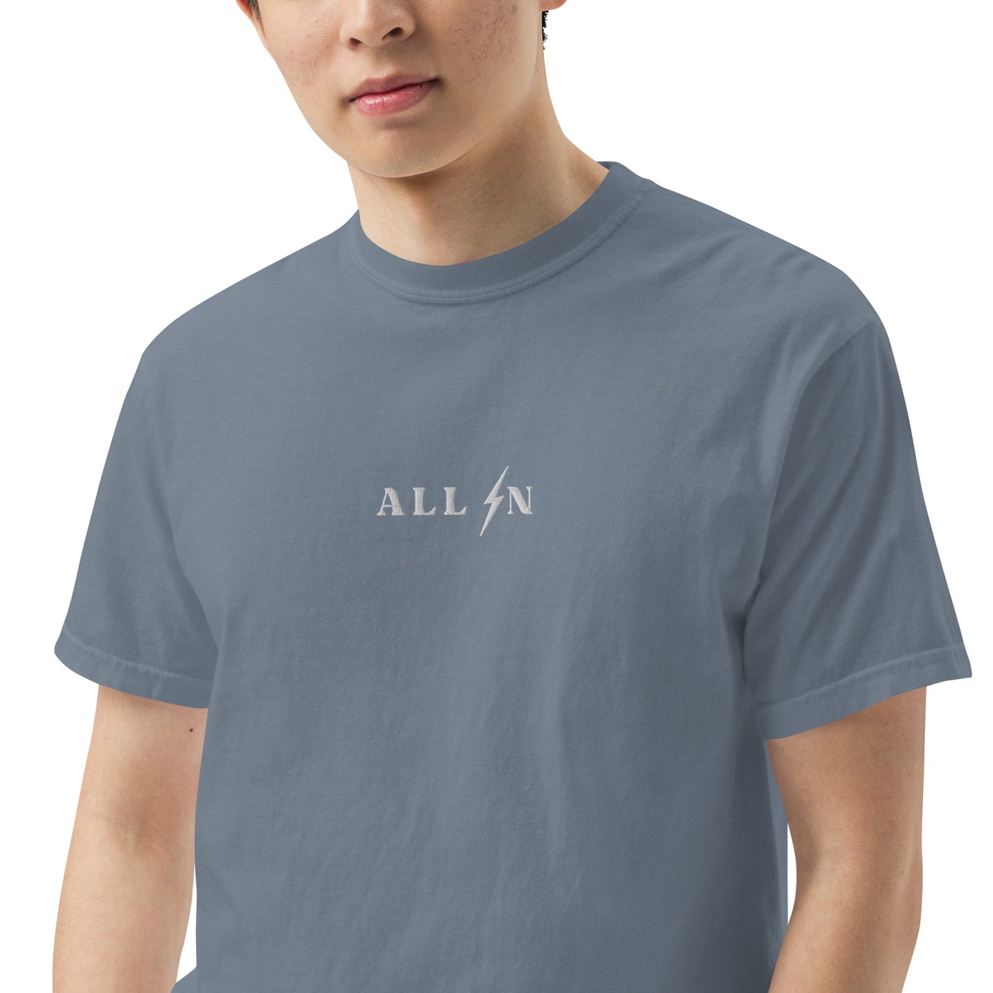 ALL IN white logo tshirt