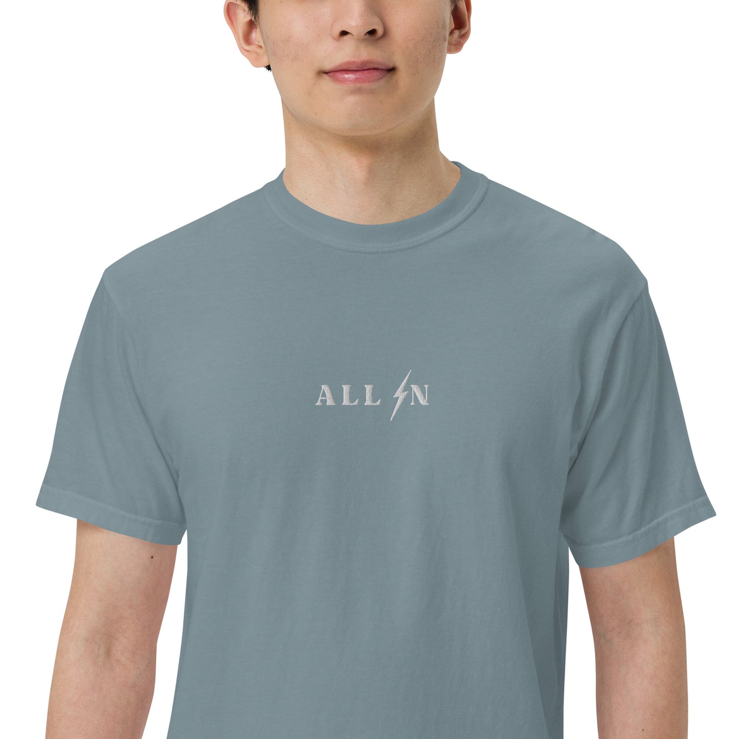 ALL IN white logo tshirt