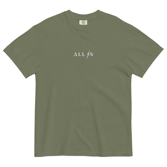 ALL IN white logo tshirt