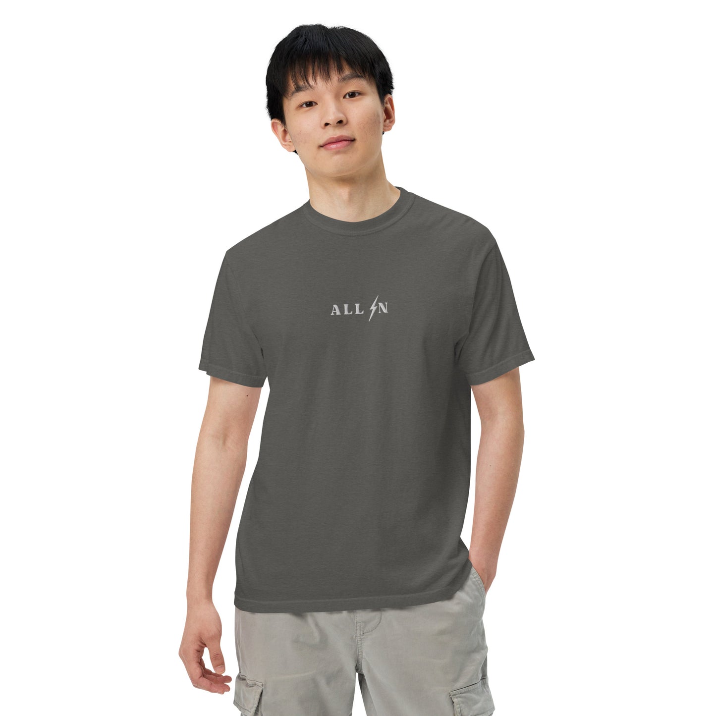 ALL IN white logo tshirt