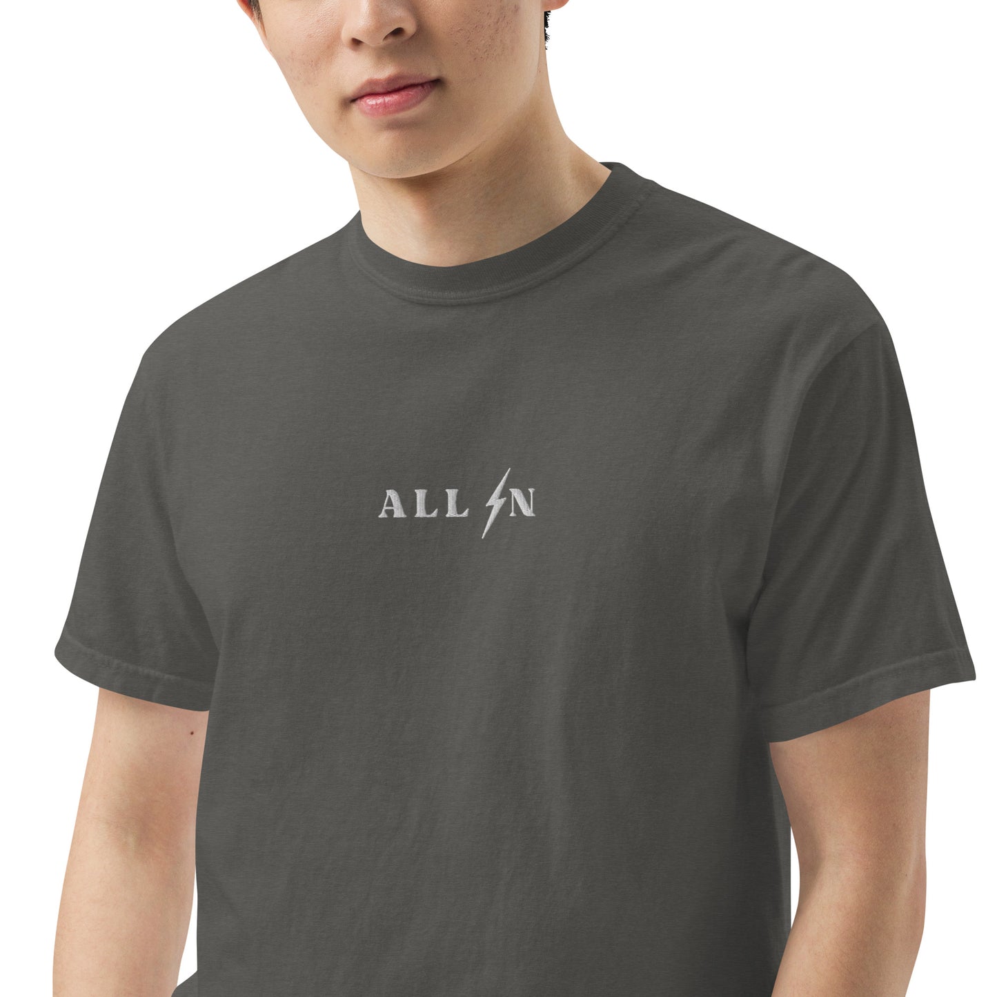 ALL IN white logo tshirt