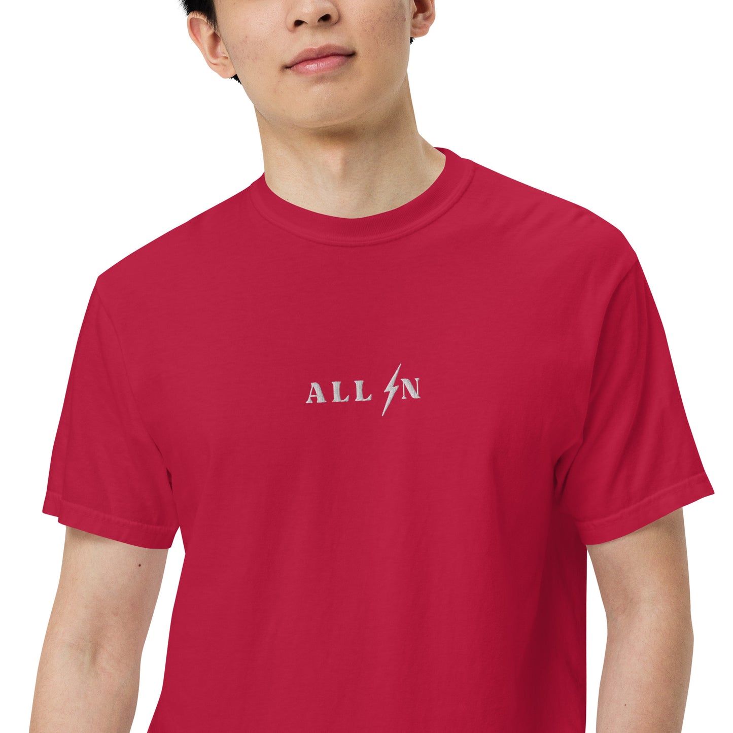 ALL IN white logo tshirt