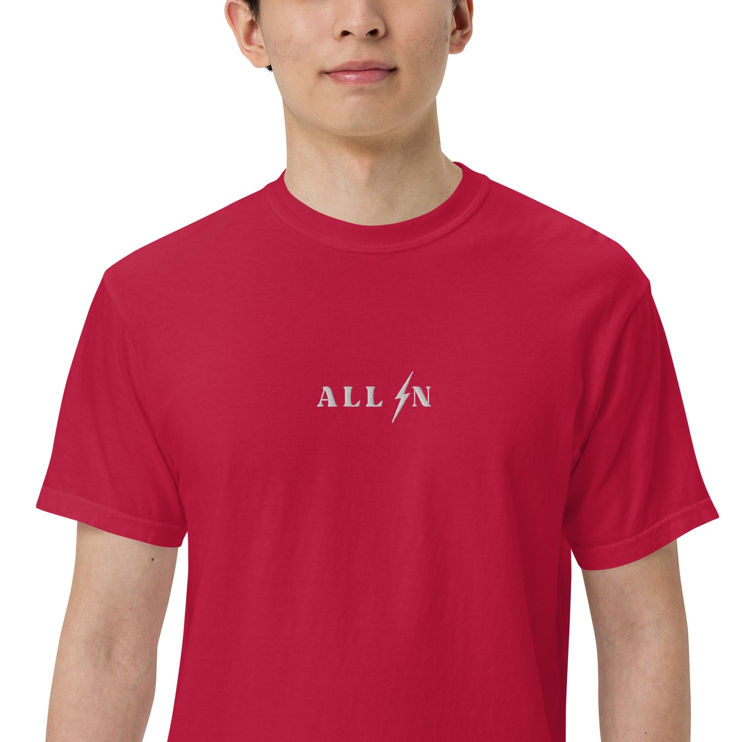 ALL IN white logo tshirt