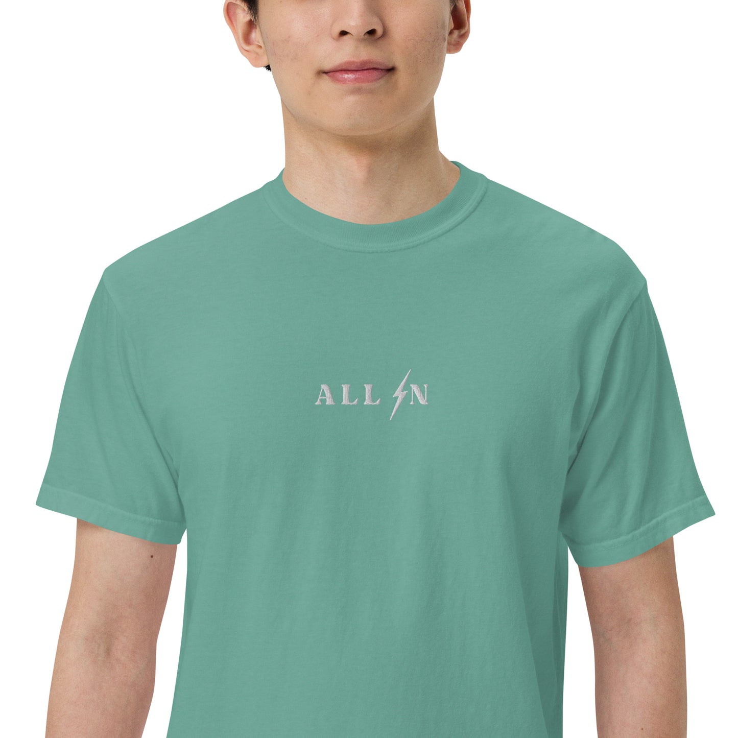 ALL IN white logo tshirt