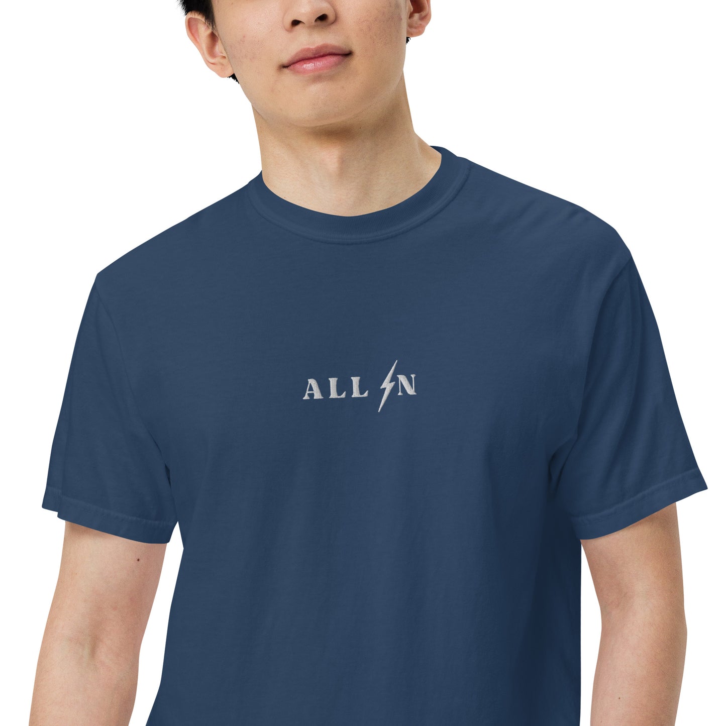 ALL IN white logo tshirt