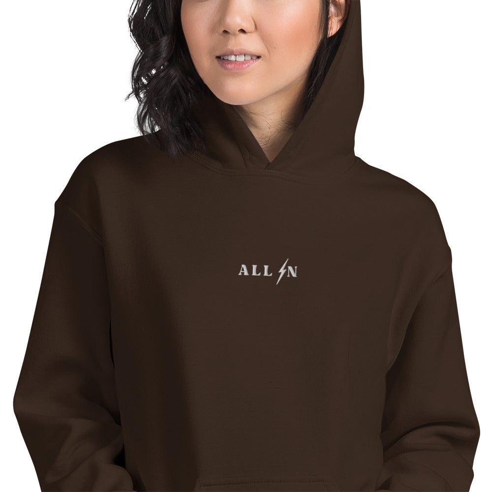 ALL IN white logo hoodie