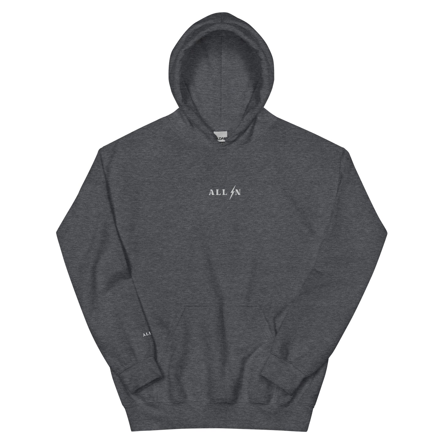 ALL IN white logo hoodie