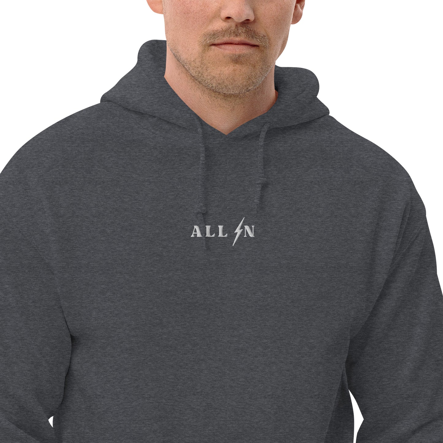 ALL IN white logo hoodie