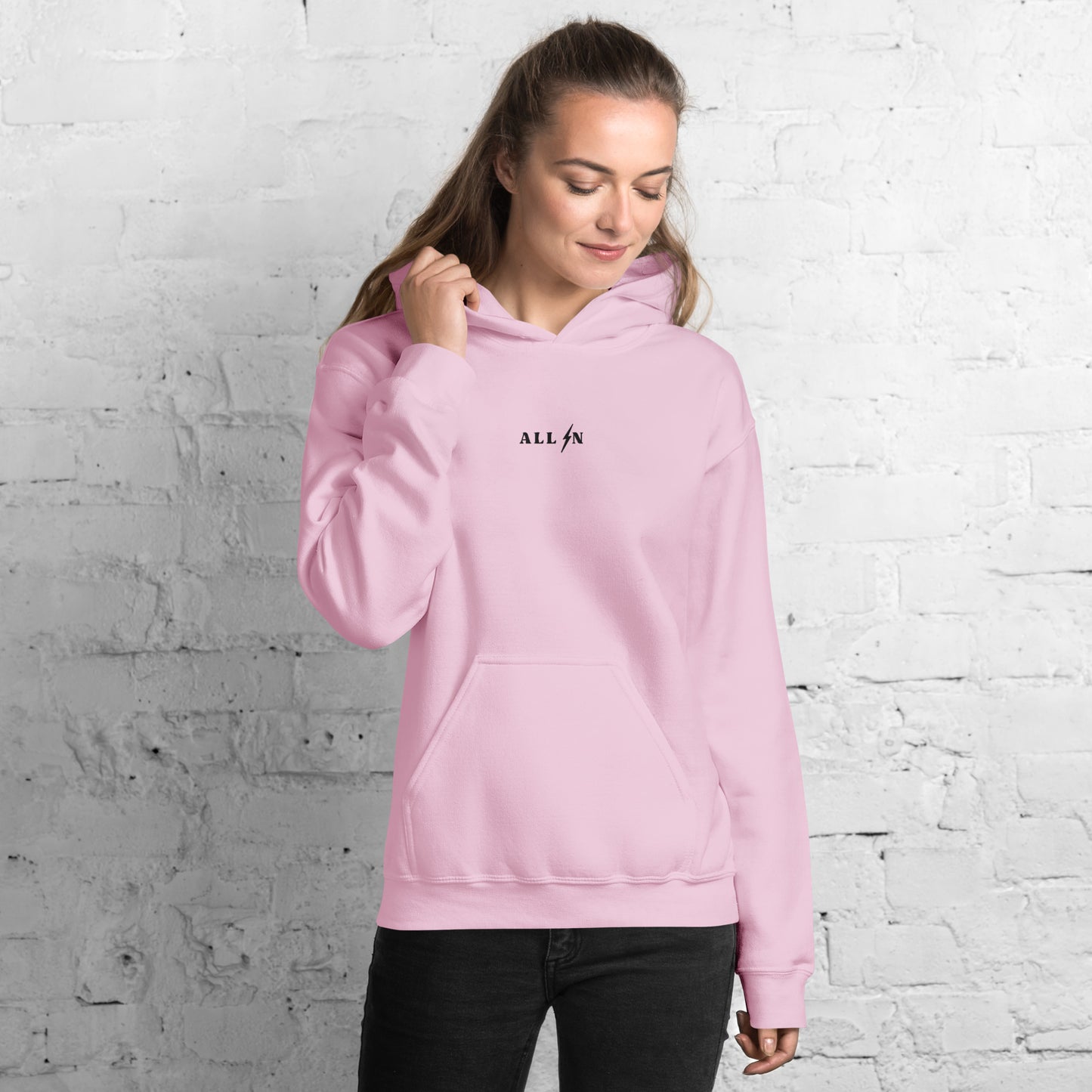 ALL IN black logo hoodie