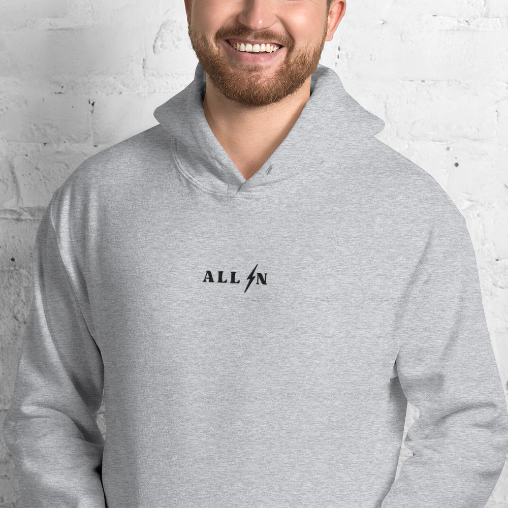 ALL IN black logo hoodie