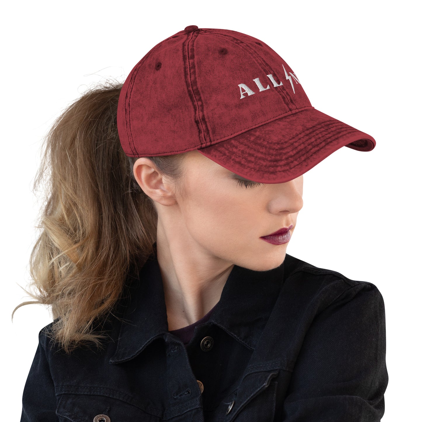 ALL IN washed out dad cap